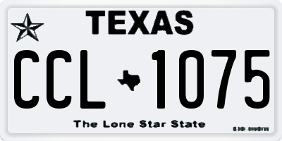 TX license plate CCL1075