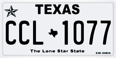 TX license plate CCL1077