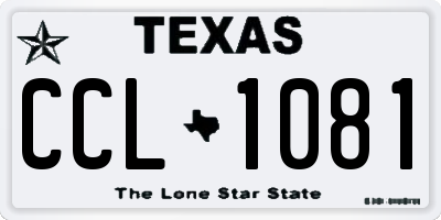 TX license plate CCL1081