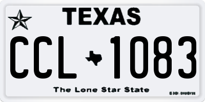 TX license plate CCL1083