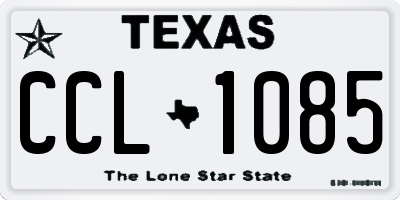 TX license plate CCL1085