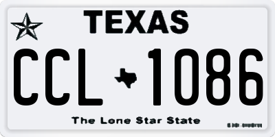 TX license plate CCL1086