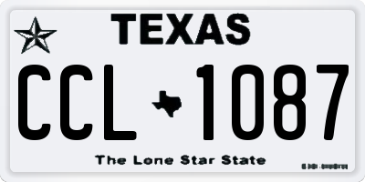 TX license plate CCL1087