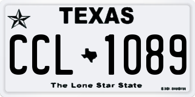 TX license plate CCL1089