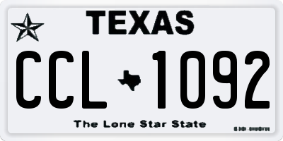 TX license plate CCL1092