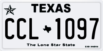 TX license plate CCL1097