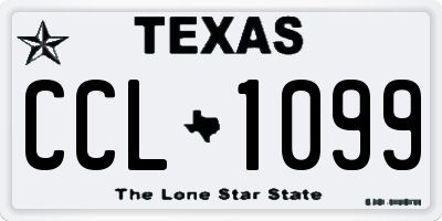 TX license plate CCL1099