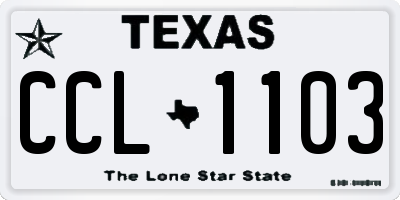TX license plate CCL1103