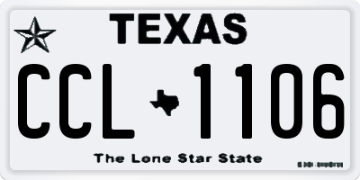 TX license plate CCL1106