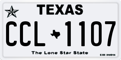 TX license plate CCL1107