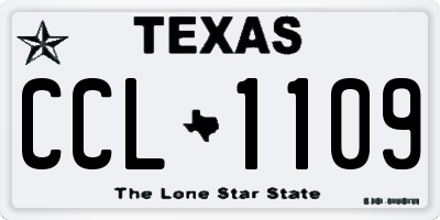 TX license plate CCL1109