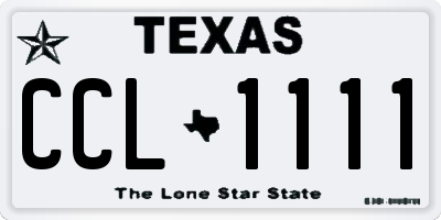 TX license plate CCL1111