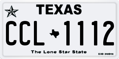 TX license plate CCL1112
