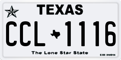 TX license plate CCL1116