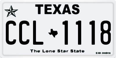 TX license plate CCL1118