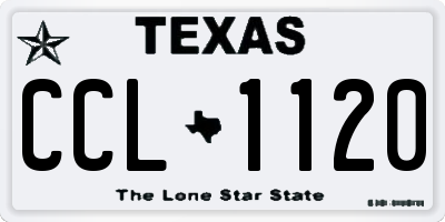 TX license plate CCL1120