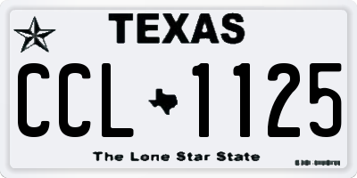 TX license plate CCL1125