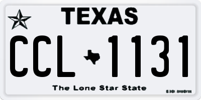 TX license plate CCL1131