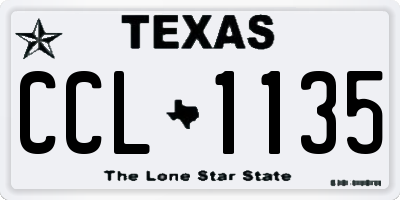 TX license plate CCL1135