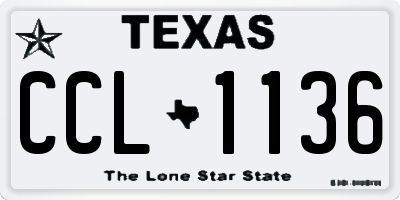 TX license plate CCL1136