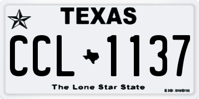 TX license plate CCL1137