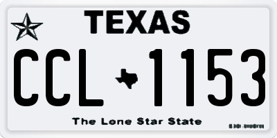 TX license plate CCL1153