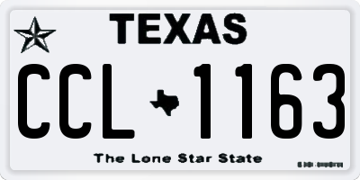 TX license plate CCL1163