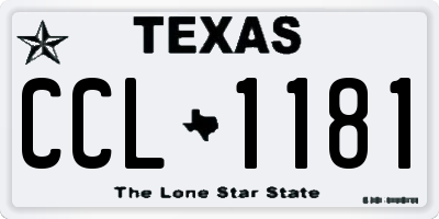 TX license plate CCL1181