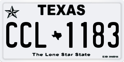 TX license plate CCL1183