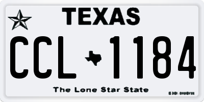 TX license plate CCL1184