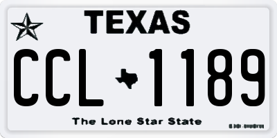 TX license plate CCL1189