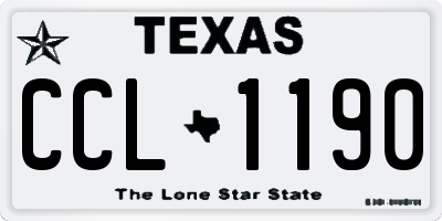 TX license plate CCL1190