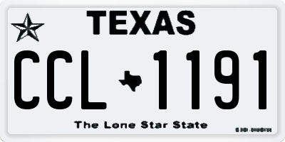 TX license plate CCL1191