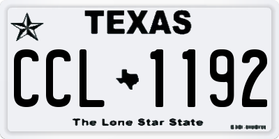 TX license plate CCL1192