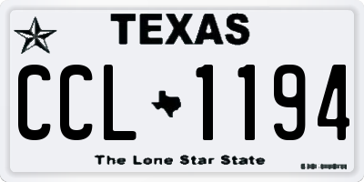 TX license plate CCL1194