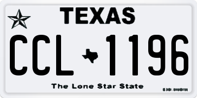 TX license plate CCL1196