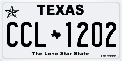 TX license plate CCL1202