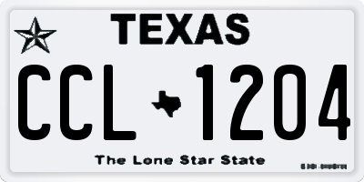 TX license plate CCL1204