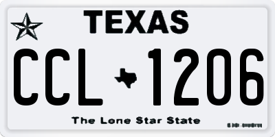 TX license plate CCL1206