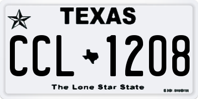 TX license plate CCL1208
