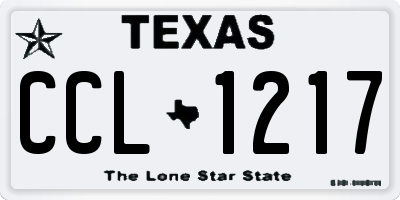 TX license plate CCL1217