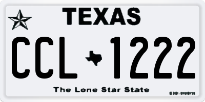 TX license plate CCL1222