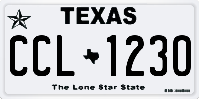TX license plate CCL1230