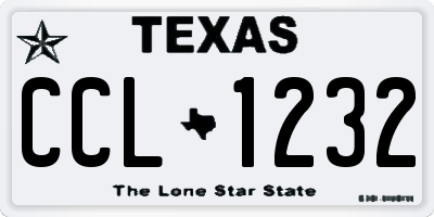 TX license plate CCL1232