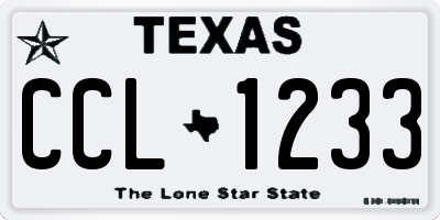 TX license plate CCL1233