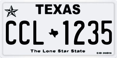 TX license plate CCL1235