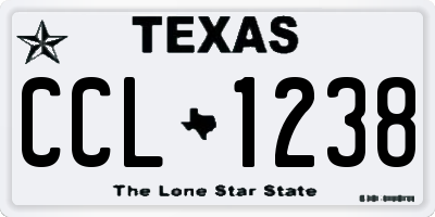 TX license plate CCL1238