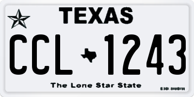 TX license plate CCL1243
