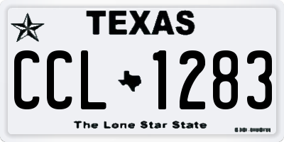 TX license plate CCL1283