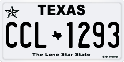 TX license plate CCL1293